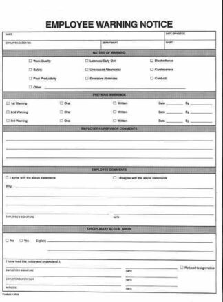 2633 employee warning notice 2 pt crownmax com write up samples for employees